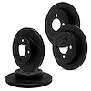 E-Line Slotted Black Brake Rotor Set, 1984-1985 Infiniti/Nissan, Position: Front & Rear - image 1