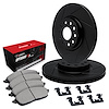 E-Line Slotted Black Rotors w/5000 Oep Pads & Hardware Kit, Fits Select Audi/Porsche/Volkswagen, Position: Front