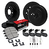 E-Line Slotted Black Brake Rotor & Drum Set w/Optimum OE Pads, Shoes, & Hardware, 2001-2001 Kia/Hyundai/Genesis - image 1
