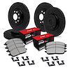 E-Line Slotted Black Rotors w/5000 Oep Pads & Hardware Kit, 2013-2019 Ford/Lincoln/Mercury/Mazda, Position: Front & Rear - image 1