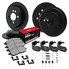 E-Line Slotted Black Brake Rotor & Drum Set w/Optimum OE Pads, Shoes, & Hardware, 1982-1983 Audi/Porsche/Volkswagen - image 1