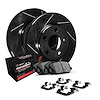 E-Line Slotted Black Brake Rotor Set w/Performance Off-Road/Tow Pads & Hardware, Fits Select GM, Position: Rear - image 1