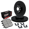 E-Line Slotted Black Brake Rotor Set w/Performance Off-Road/Tow Pads & Hardware, 1994-1995 Ford/Lincoln/Mercury/Mazda - image 1