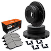 E-Line Slotted Black Brake Rotor Set w/Super-Duty Pads & Hardware, 1999-1999 Ford/Lincoln/Mercury/Mazda, Position: Front - image 1