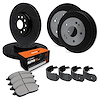 E-Line Slotted Black Brake Rotor & Drum Set w/Super-Duty Pads & Shoes, 2003-2004 Ford/Lincoln/Mercury/Mazda - image 1
