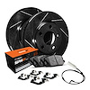 E-Line Slotted Black Brake Rotor Set w/Super-Duty Pads, Sensor, & Hardware, Fits Select Fits Multiple Makes/Models - image 1