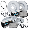 GEO-Carbon Brake Rotor Set w/Euro Ceramic Pads, Sensor, & Hardware, 2004-2004 Audi/Porsche/Volkswagen, Position: Front & Rear - image 1