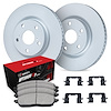 GEO-Carbon Brake Rotors w/5000 Oep Pads & Hardware Kit, 2016-2017 Kia/Hyundai/Genesis, Position: Front - image 1