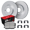 GEO-Carbon Brake Rotors w/5000 Oep Pads & Hardware Kit, 1998-1998 Mitsubishi, Position: Front - image 1