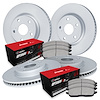 GEO-Carbon Brake Rotor Set w/Optimum OE Pads, Fits Select GM, Position: Front & Rear - image 1