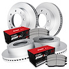 GEO-Carbon Brake Rotor Set w/Optimum OE Pads, 1999-2000 Ford/Lincoln/Mercury/Mazda, Position: Front & Rear - image 1