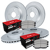 GEO-Carbon Brake Rotor Set w/Optimum OE Pads, 1998-1998 Mitsubishi, Position: Front & Rear - image 1