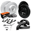 GEO-Carbon Brake Rotor & Drum Set w/Super-Duty Pads, Shoes, Hardware/Adjusters, 2000-2000 Mopar, Position: Front & Rear - image 1