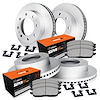 GEO-Carbon Brake Rotor Set w/Super-Duty Pads & Hardware, 1999-2000 Ford/Lincoln/Mercury/Mazda, Position: Front & Rear - image 1
