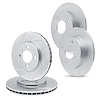 E-Line Slotted Silver Brake Rotor Set, 1984-1985 Infiniti/Nissan, Position: Front & Rear - image 1