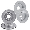 E-Line Slotted Silver Brake Rotor Set, 2018-2019 GM, Position: Front & Rear - image 1