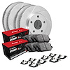 E-Line Slotted Silver Brake Rotor & Drum Set w/Optimum OE Pads, Shoes, & Hardware, 2006-2006 Kia/Hyundai/Genesis - image 1