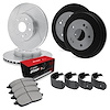E-Line Slotted Silver Brake Rotor & Drum Set w/Optimum OE Pads & Shoes, 1998-2003 Lexus/Toyota/Scion, Position: Front & Rear - image 1