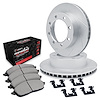 E-Line Slotted Silver Brake Rotor Set w/Performance Off-Road/Tow Pads & Hardware, 1999-1999 Ford/Lincoln/Mercury/Mazda - image 1
