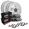 E-Line Slotted Silver Brake Rotor Set w/Performance Off-Road/Tow Pads & Hardware, 2019-2021 Infiniti/Nissan - image 1