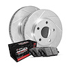 E-Line Slotted Silver Brake Rotor Set w/Performance Off-Road/Tow Pads, 2001-2011 Ford/Lincoln/Mercury/Mazda, Position: Front - image 1