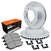 E-Line Slotted Silver Brake Rotor Set w/Super-Duty Pads & Hardware, 1999-1999 Ford/Lincoln/Mercury/Mazda, Position: Front - image 1