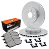 E-Line Slotted Silver Brake Rotor Set w/Super-Duty Pads & Hardware, 1994-1995 Ford/Lincoln/Mercury/Mazda, Position: Front - image 1