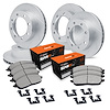 E-Line Slotted Silver Brake Rotor Set w/Super-Duty Pads & Hardware, 1999-2000 Ford/Lincoln/Mercury/Mazda, Position: Front & Rear - image 1