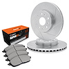 E-Line Slotted Silver Brake Rotor Set w/Super-Duty Pads, 1994-1995 Ford/Lincoln/Mercury/Mazda, Position: Front - image 1