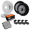 E-Line Slotted Silver Brake Rotor & Drum Set w/Super-Duty Pads & Shoes, 1994-1995 Ford/Lincoln/Mercury/Mazda - image 1