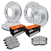 E-Line Slotted Silver Brake Rotor Set w/Super-Duty Pads, 1999-2000 Ford/Lincoln/Mercury/Mazda, Position: Front & Rear - image 1