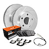 E-Line Slotted Silver Brake Rotor Set w/Super-Duty Pads, Sensor, & Hardware, Fits Select Fits Multiple Makes/Models