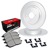 E-Line Blank Brake Rotor Set w/Optimum OE Pads & Hardware, 1983-1985 Audi/Porsche/Volkswagen, Position: Front - image 1