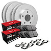 E-Line Blank Brake Rotor Set w/Optimum OE Pads & Hardware, 2000-2006 Audi/Porsche/Volkswagen, Position: Front & Rear