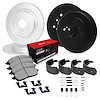 E-Line Blank Brake Rotor & Drum Set w/Optimum OE Pads, Shoes, & Hardware Kit, 1982-1983 Audi/Porsche/Volkswagen - image 1