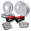 E-Line Blank Brake Rotor Set w/Optimum OE Pads, 1997-2002 Ford/Lincoln/Mercury/Mazda, Position: Front & Rear - image 1