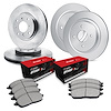 E-Line Blank Brake Rotor Set w/Optimum OE Pads, 1983-1988 Audi/Porsche/Volkswagen, Position: Front & Rear - image 1