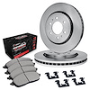 E-Line Blank Brake Rotor Set w/Performance Off-Road/Tow Pads & Hardware, 2008-2017 Mitsubishi, Position: Front - image 1