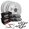 E-Line Blank Brake Rotor Set w/Performance Off-Road/Tow Pads, Sensor, & Hardware, Fits Select GM, Position: Front & Rear - image 1