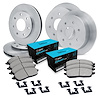 E-Line Blank Brake Rotor Set w/Ceramic Pads & Hardware, 1997-2002 Ford/Lincoln/Mercury/Mazda, Position: Front & Rear - image 1
