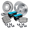 E-Line Blank Brake Rotor Set w/Ceramic Pads & Hardware, 1998-2000 Mitsubishi, Position: Front & Rear - image 1