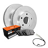 E-Line Blank Brake Rotor Set w/Super-Duty Pads & Sensor, 2002-2006 Fits Multiple Makes/Models, Position: Front - image 1