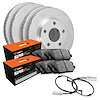 E-Line Blank Brake Rotor Set w/Super-Duty Pads & Sensor, 2002-2006 Fits Multiple Makes/Models, Position: Front & Rear - image 1
