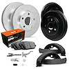E-Line Blank Brake Rotor & Drum Set w/Super-Duty Pads, Shoes, & Adjusters, 1974-1996 GM, Position: Front & Rear - image 1