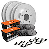 E-Line Blank Brake Rotor Set w/Super-Duty Pads & Hardware, 2001-2010 GM, Position: Front & Rear