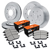 E-Line Blank Brake Rotor Set w/Super-Duty Pads & Hardware, 1997-2002 Ford/Lincoln/Mercury/Mazda, Position: Front & Rear - image 1