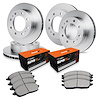 E-Line Blank Brake Rotor Set w/Super-Duty Pads, 1999-2000 Ford/Lincoln/Mercury/Mazda, Position: Front & Rear - image 1