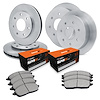 E-Line Blank Brake Rotor Set w/Super-Duty Pads, 1997-2002 Ford/Lincoln/Mercury/Mazda, Position: Front & Rear - image 1