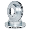 E-Line Drilled & Slotted Silver Brake Rotor Set, 1999-2001 Ford/Lincoln/Mercury/Mazda, Position: Front - image 1