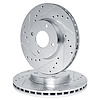 E-Line Drilled & Slotted Silver Brake Rotor Set, 2004-2008 GM, Position: Front - image 1